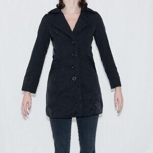 Y2k black button up coat size PP (XS) ambition